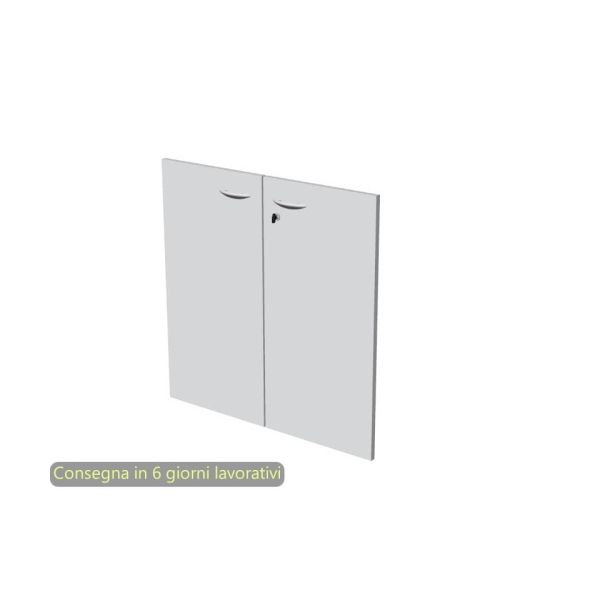 Ante con serratura grigio 80x67 cm in melaminico per mobile basso linea Presto Artexport - 60067M/9