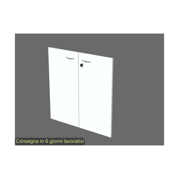Ante con serratura bianco 80x67 cm in melaminico per mobile basso linea Presto Artexport - 60067M/3