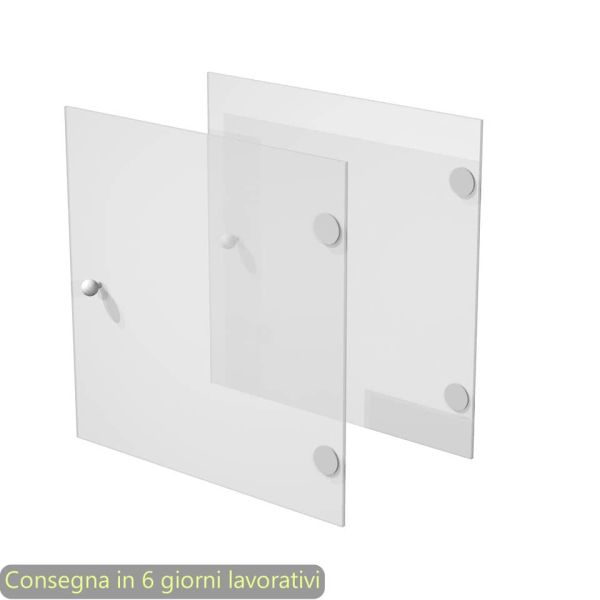 Coppia di antine in vetro satinato per libreria componibile Maxicolor Artexport 32,2x32,2 cm - 2A MaxC/G