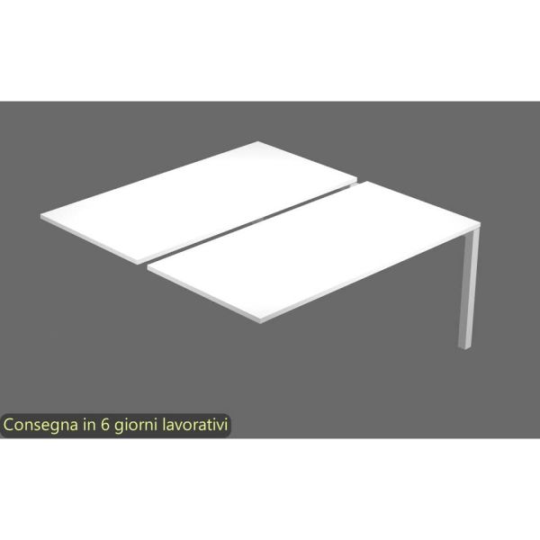 Postazione aggiuntiva doppia Bench bianco 160x168x72,5 cm gamba a ponte in metallo bianco Bridge BENCH16-S/3-AM