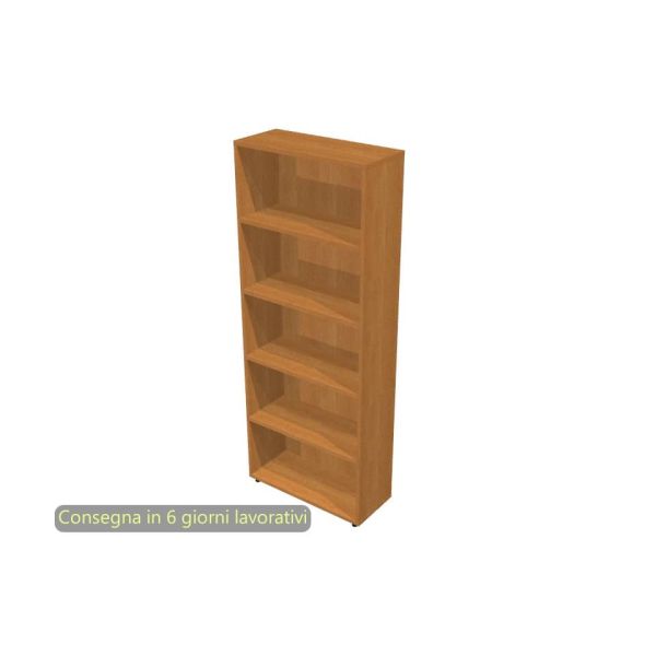 Libreria alta componibile noce chiaro doppia larghezza 76x32xH.196 cm linea Protocollo Artexport - LA-L76/4