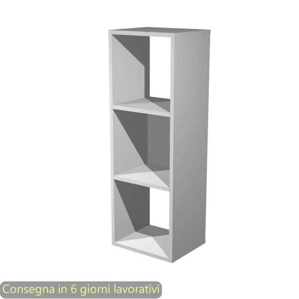 Libreria componibile 3 caselle grigio alluminio 35,9x29,2xH.103,9 cm linea Maxicolor Artexport - 3MaxC/5
