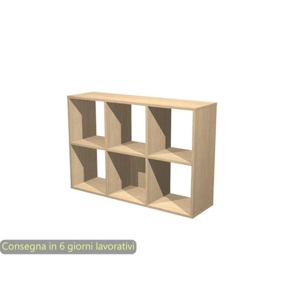 Libreria componibile 6 caselle rovere 104x29,2xH.69,8 cm linea Maxicolor Artexport - 6MaxC/C