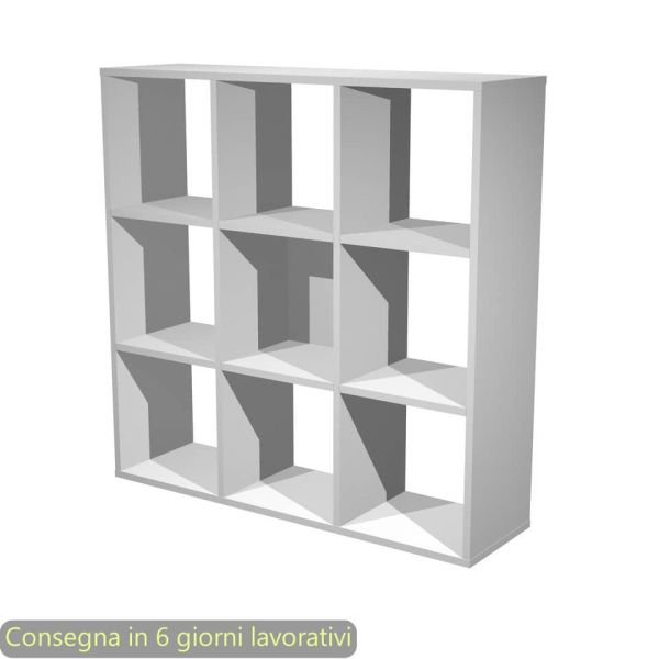 Libreria componibile 9 caselle grigio alluminio 104x29,2xH.103,9 cm linea Maxicolor Artexport - 9MaxC/5