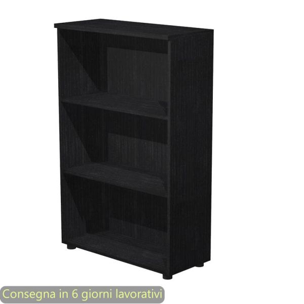 Mobile a giorno medio nero venato frassino 80x35xH.120 cm con 2 ripiani regolabili Presto Artexport - 035/8