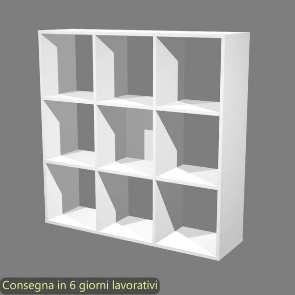 Libreria componibile 9 caselle bianca 104x29,2xH.103,9 cm linea Maxicolor Artexport - 9MaxC/3