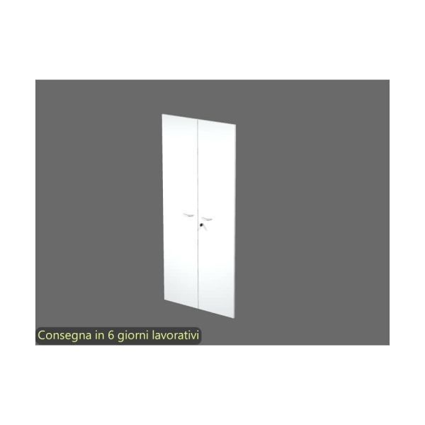 Ante con serratura bianco 80x175 cm in melaminico per mobile alto linea Presto Artexport - 60075M/3