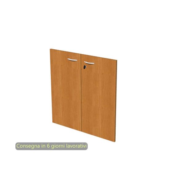 Ante con serratura noce chiaro 80x67 cm in melaminico per mobile basso linea Presto Artexport - 60067M/4