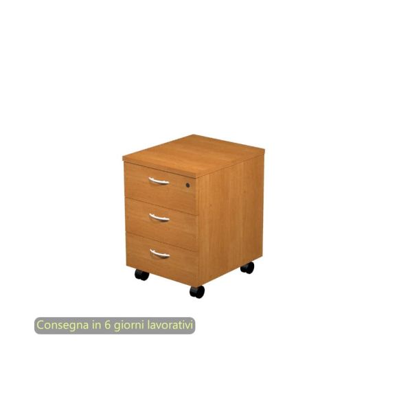 Cassettiera a tre cassetti montata noce chiaro 41,8x52x59,5 cm linea Presto Artexport - 60019/4