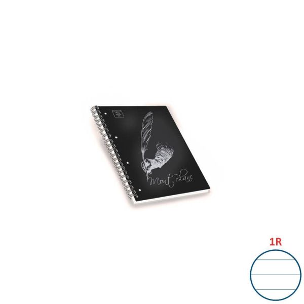Quaderni spiralati A4 Pigna Mont Blanc Soft Touch assortiti - rigatura 1R - 100 ff - Conf. 5 pezzi - 02306881R