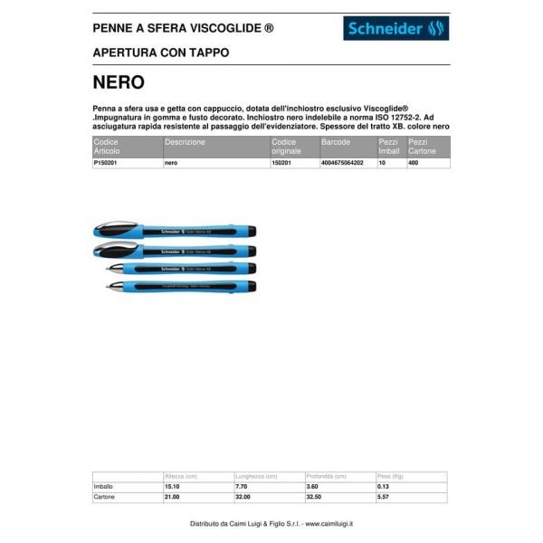 Penna a sfera Schneider Slider Memo tratto XB nero P150201