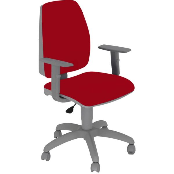 Sedia operativa girevole Unisit Jupiter JUBRG Eco smart - base grigia - rivest. ignifugo rosso con braccioli JUBRG/IR