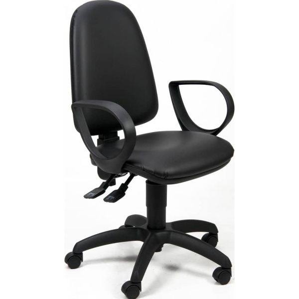 Sedia operativa girevole Unisit Jupiter JUYG Eco smart rivestimento ecopelle nero - con braccioli - JUYG/BRJ/KN