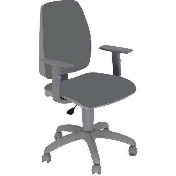 Sedia operativa girevole Unisit Jupiter JUBRG Eco smart - base grigia - rivest. ignifugo grigio con braccioli JUBRG/IT