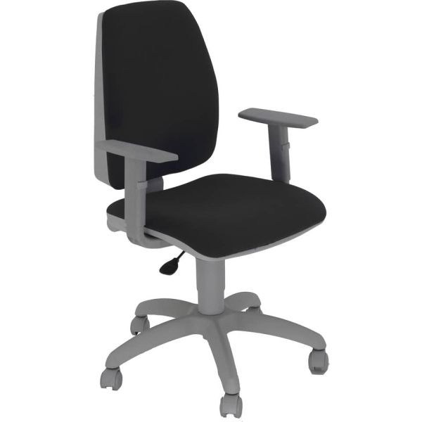 Sedia operativa girevole Unisit Jupiter JUBRG Eco smart - base grigia - rivest. ignifugo nero - con braccioli - JUBRG/IN