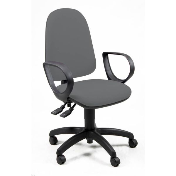 Sedia operativa girevole Unisit Jupiter JUYG Eco smart rivestimento ignifugo grigio scuro - con braccioli JUYG/BRJ/IT