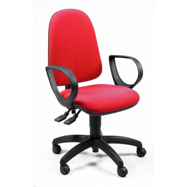 Sedia operativa girevole Unisit Jupiter JUYG Eco smart rivestimento ignifugo rosso - con braccioli - JUYG/BRJ/IR
