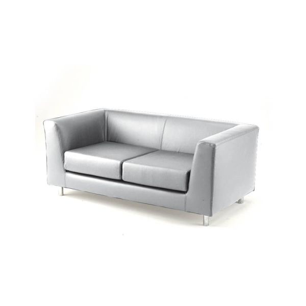 Divano attesa a 2 posti Unisit Quad QD2 schienale fisso - rivestimento in vera pelle bianco - QD2/PQ