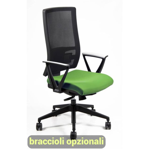 Sedia operativa girevole Unisit Nereide NDA schienele in rete - rivestimento Eco verde - NDA/EV