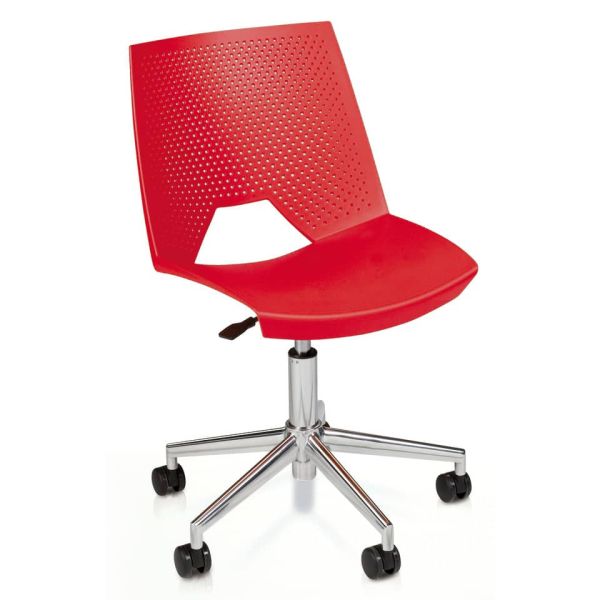 Sedia visitatore girevole Unisit Strike SKG schienale a rete - PPL rosso SKG/RO