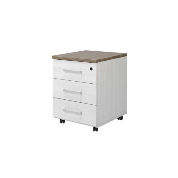 Cassettiera 3 cassetti Frensy Florence 44x52x63 cm top olmo - struttura frassino chiaro - UFLC3C