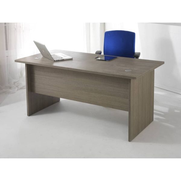 Scrivania Frensy Larix 160x80x72 cm fianchi a pannello rovere grigio ULAGS160