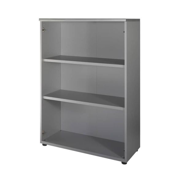 Mobile medio a giorno Frensy Spirit 2 ripiani doppia larghezza 90x45x130 cm top rovere - struttura grigia - USPRM139