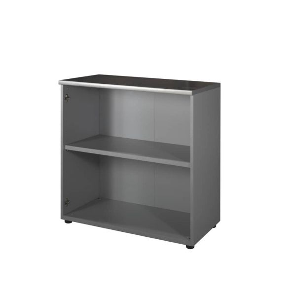 Mobile basso a giorno Frensy Spirit 1 ripiano doppia larghezza 90x45x90 cm top wengé - struttura grigio - USPWM99