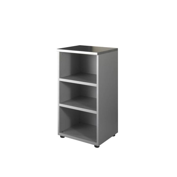 Mobile basso a giorno Frensy Spirit 1 ripiano 45x45x90 cm top wengé struttura grigio - USPWM94