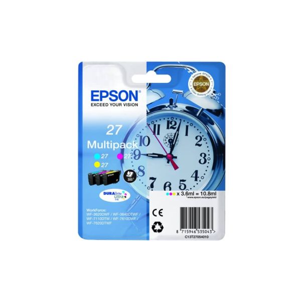 Cartuccia Epson 27 standard Ink Multipack-DURABrite Blister ciano, magenta, giallo - C13T27054012