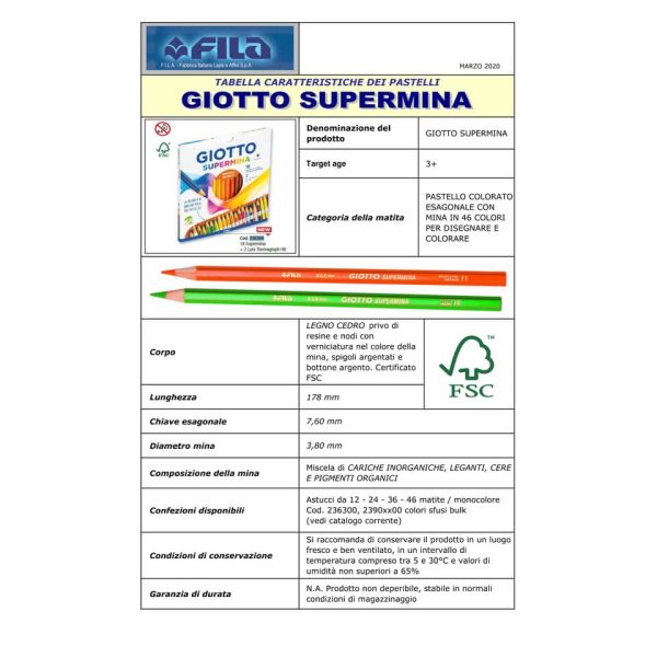 Matita colorata GIOTTO Supermina oro  23904900