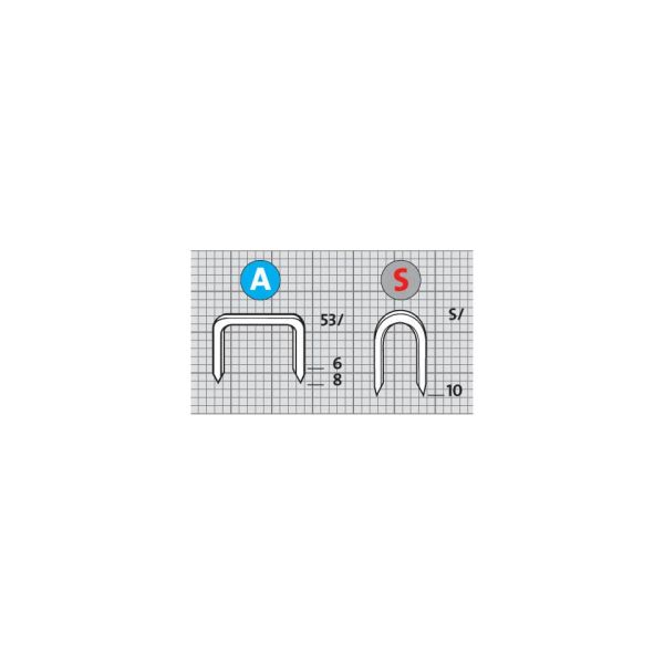 Punti per fissatrice tipo A 53/6 Novus silver - conf. 1800 pz - H205306