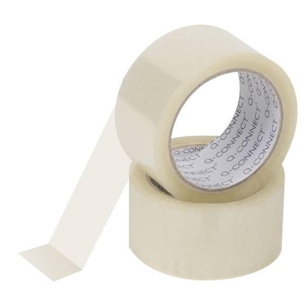 Nastro adesivo da imballo Q-Connect 50 mm x 66 m trasparente - svolgimento silenzioso - conf. 6 pezzi - KF04382