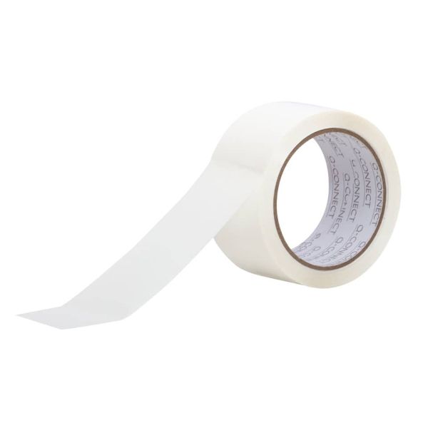 Nastro adesivo da imballo Q-Connect 50 mm x 66 m bianco - svolgimento rumoroso - conf. 6 pezzi - KF02901