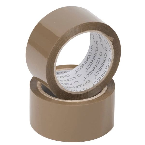 Nastro adesivo da imballo Q-Connect 50 mm x 100 m Avana - svolgimento rumoroso - conf. 6 pezzi - KF11445