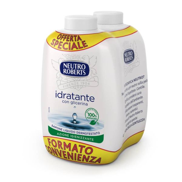 Ricarica sapone Neutro Roberts Idratante con glicerina - 200 ml Conf 2 pezzi - R908471