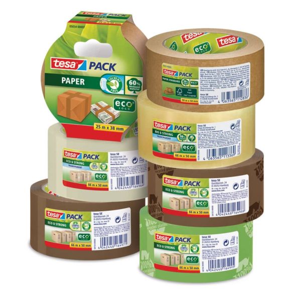 Nastro da imballaggio tesapack Paper Standard ecoLogo marrone 50 mm x 50 m - 58291-00000-00