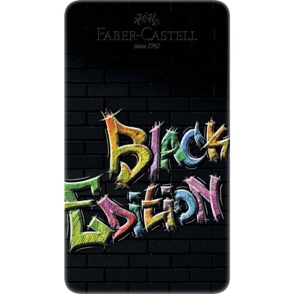 Matite colorate Faber Castell Black Edition - colori assortiti - astuccio in metallo - conf. 12 pezzi - 116413