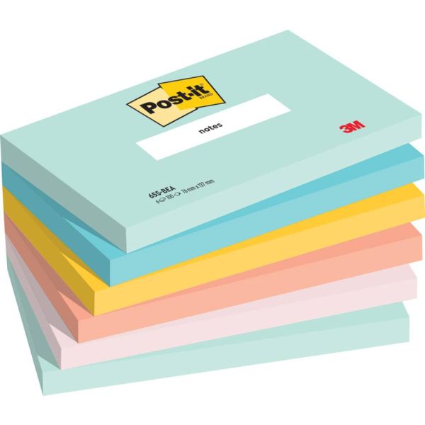 Foglietti riposizionabili Post-it® Beachside - conf. 6 blocchetti da 100 ff 76x127 mm - 655-6-BEA