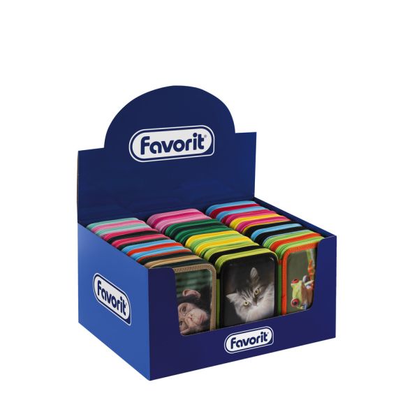Astuccio 3 zip Favorit Animal World - 12 pastelli + 18 pennarelli - colori assortiti - 400194680
