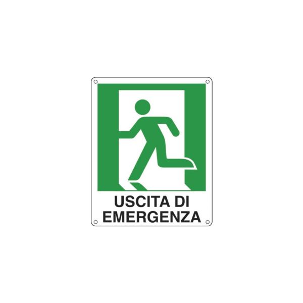 Cartello sicurezza 25x31 cm. Cartelli Segnalatori ''Uscita di emergenza sinistra'' - E20105X
