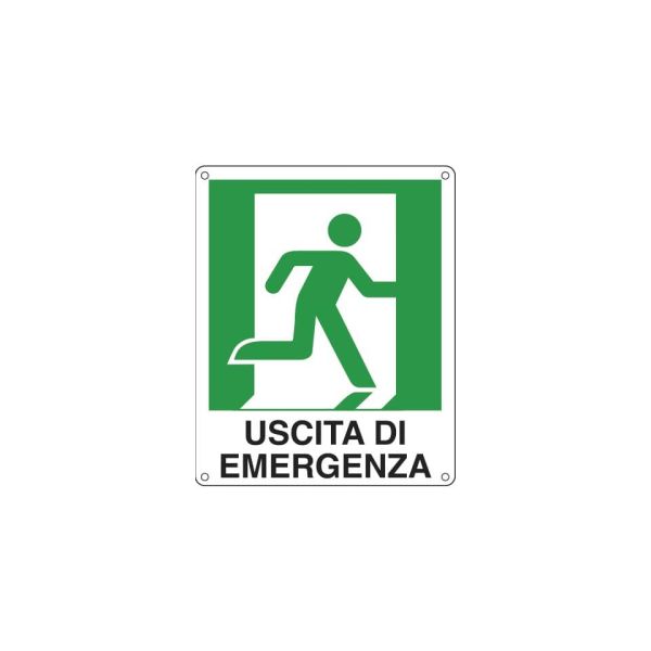 Cartello sicurezza 25x31 cm. Cartelli Segnalatori ''Uscita di emergenza destra'' E20106X