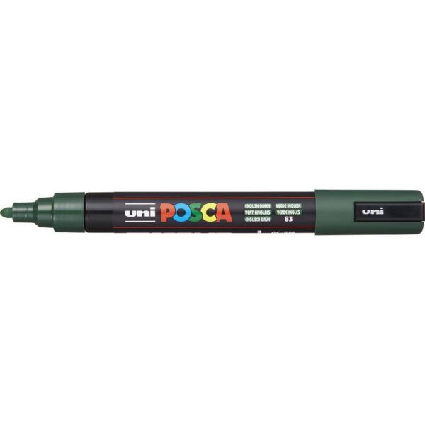 Marcatore a tempera Posca Uni-Ball punta tonda 1,8-2,5 mm verde inglese M PC5M VIN