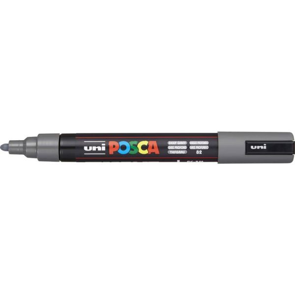 Marcatore a tempera Posca Uni-Ball punta tonda 1,8-2,5 mm grigio profondo M PC5M GN