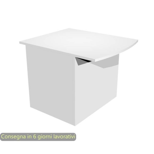 Bancone reception basso per diversamente abili bianco 80x97,5xH.72 cm in merlaminico linea Presto - 2824-HB80/3