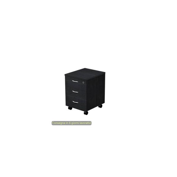 Cassettiera a tre cassetti smontata Artexport Presto 43x52x59,5 cm nero venato frassino - 60021/8