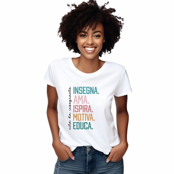 T-shirt Maestra Insegna Ama Ispira Educa Motiva