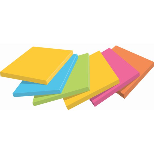 Foglietti riposizionabili Post-it® Super Sticky Carnival 76x76 mm 90 ff/cad. PROMO PACK 8+4 blocchetti gratis