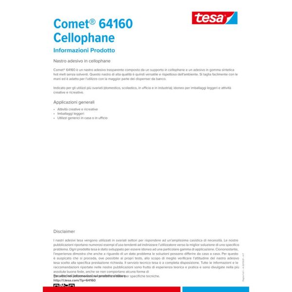 Nastro adesivo trasparente Comet CELLO 64-160 cellophane 15 mm x 10 m 64160-00027-01