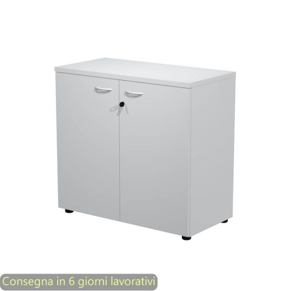 Armadio basso ante battenti con serratura 2898 90x46xH.85 cm Artexport grigio - AR/MB+AB/9